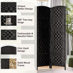 Rose Home Fashion 6 ft Tall Room Divider, Room Dividers and Folding Privacy Screens, 15.7in Privacy Screen 3 Panel Partition Temporary Wall Separation for Private, Black