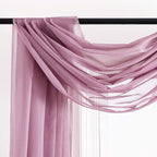 NICETOWN Canopy Bed Curtain Scarfs 216 inch Length, Decorative Voile Sheer Window Drapes for Wedding/Party/Table Cloth, Purple, 60" Wide Per Panel, Set of 2