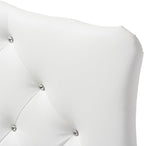 Baxton Studio Rita Modern and Contemporary White Faux Leather Upholstered Button-Tufted Scalloped Twin Size Headboard