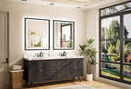TETOTE LED Bathroom Mirror with Lights Black Metal Framed 30x36 Frontlit & Backlit Vanity Mirror Baroque Gothic Antifog Stepless Dimmable White/Warm/Natural,Wall Mounted(Horizontal/Vertical)