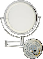 JERDON Wall-Mounted Makeup Mirror with Lights - Direct-Wired Lighted Makeup Mirror with 8X Magnification & Chrome Finish - Model HL88CLD
