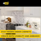 GETINLIGHT 18-inch Hardwired Only 3 Color LED Under Cabinet Lighting, Selectable 3000K/4000K/5000K, Dimmable, Matte White Finished, ETL Listed, IN-0201-12-WH-345K