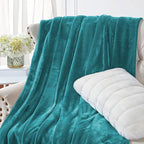 Walensee Fleece Blanket Plush Throw Fuzzy Lightweight (Queen Size 90x90 Teal) Super Soft Microfiber Flannel Blankets for Couch, Bed, Sofa Ultra Luxurious Warm and Cozy for All Seasons