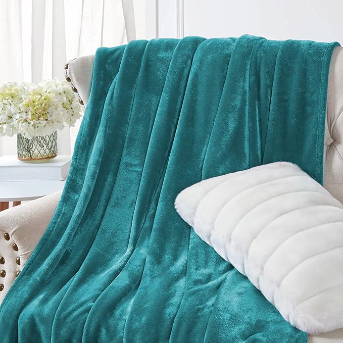 Walensee Fleece Blanket Plush Throw Fuzzy Lightweight (XL-Twin Size 66x90 Teal) Super Soft Microfiber Flannel Blankets for Couch, Bed, Sofa Ultra Luxurious Warm and Cozy for All Seasons