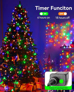 Blingstar Christmas String Lights - 98.4 Ft+9.8 Ft 300 LED Extendable Plug-in 8 Modes Multicolored Decorative Lights for Indoor Outdoor Xmas Tree Wedding Party, Long & Bright