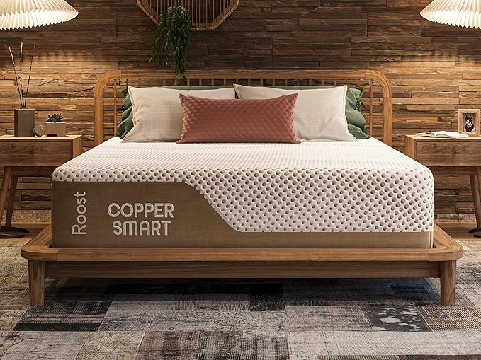 ROOST SLEEP 14-Inch King Mattress with Medium Firm Support, CertiPUR-US Certified, Copper Smart Thermic Cooling Gel Memory Foam for Hot Sleepers, Made in USA