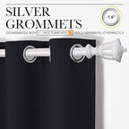 NICETOWN Blackout Draperies Window Curtain Panels, Autumn/Winter Thermal Insulated Solid Grommet Blackout Curtains/Drapes for Cafe (Set of 2, 42 inches by 50 inches, Black)