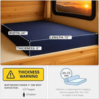 Foamma 6” x 24” x 72” Water Resistant Gel Memory Foam RV Bunk Mattress, Firm High Density Foam Base, Comfortable and Durable Polyester Cover, Truck, Camper, Travel Trailer, Made in USA!
