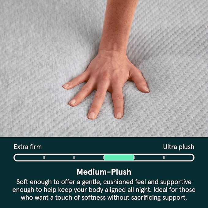 Tuft & Needle Kin Medium Plush 10" Twin Hybrid Mattress, Cooling, Pressure Relief, and Individually-Wrapped Coils, 100 Night Trial, Fiberglass-Free, CertiPUR-US, 10-Year Limited Warranty