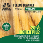 GO Premium Ultra Soft Twin Blanket for Couch - Yellow Fleece Blanket for Living Room, Bedroom, Home Decor - Small Couch Blanket for Men, Women (60x80 Inches)