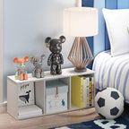 Furinno LUDER Book Shelf, 3-Cube Bookshelf, Bookcase, 9.3" x 12" x 31.5", for Living Room, Bedroom, Home Office, White