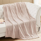 Exclusivo Mezcla Fleece Throw Blanket Extra Large, Super Soft and Warm Blankets for Couch, Sofa and Bed Waffle Textured, Cozy, Fuzzy and Lightweight (Mixed Camel, 50x70 Inches)