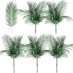 Yunsailing 60 Pieces 25" Artificial Palm Leaves Faux Tropical Palm Fronds Large Fake Greenery Plants Leaf Branches for Wedding, Palm Sunday, Flower Arrangement, Hawaiian Jungle Safari Party
