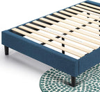 ZINUS Curtis Upholstered Platform Bed Frame, Mattress Foundation, Wood Slat Support, No Box Spring Needed, Easy Assembly, Full, Navy