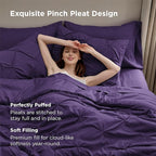Bedsure California King Comforter Set Purple - Bed in a Bag Cal King Bedding Set 7 Pieces, GentleSoft™ Pintuck Bed Set Gift for Family, Pinch Pleat Purple Comforter with Sheets, Pillowcases & Shams
