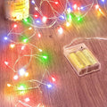 Minetom 4 Pack Fairy Lights Battery Operated, 5 Feet 60 Led Firecracker Starry Lights Waterproof Silver Wire String Lights for DIY Wreath Wedding Party Bedroom Mason Jar Holiday Christmas, Multicolor