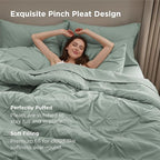 Bedsure Full Size Comforter Sets - Bedding Sets Full 7 Pieces, Pintuck Bed in a Bag Sage Green Bed Set with Comforter, Sheets, Pillowcases & Shams