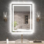 20"X28" LED Bathroom Mirror with Front Lights and Backlit, Anti-Fog, Dimmable, Shatter-Proof Tempered Glass, Lighted Bathroom Vanity Mirror for Wall with 3 Colors, Memory Function