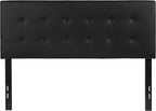 Flash Furniture Lennox Tufted Upholstered Full Size Headboard in Black Vinyl