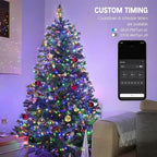 BrizLabs Color Changing Smart Christmas Lights, 98ft 300 LED Warm White & Multicolor Christmas Lighting with APP/Voice Control, Music Sync Xmas Tree Lights Dimmable String Lighting for Xmas Party Tree