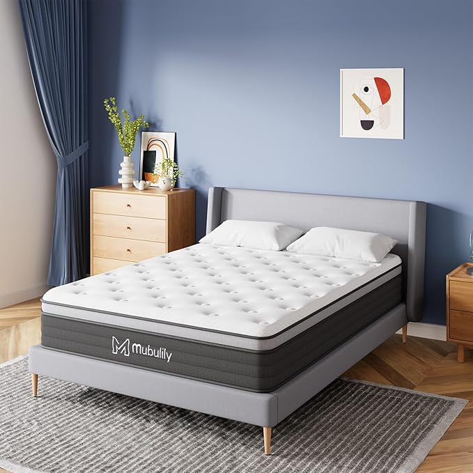 Queen Mattress,12 Inch Memory Foam Mattress Queen Size,Queen Size Mattresses Made of Foam and Individual Pocketed Springs,Strong Edge Support,Decompression,Cool and Breathable
