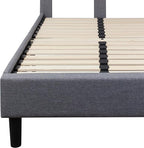 Flash Furniture Brighton Twin Size Tufted Upholstered Platform Bed in Light Gray Fabric