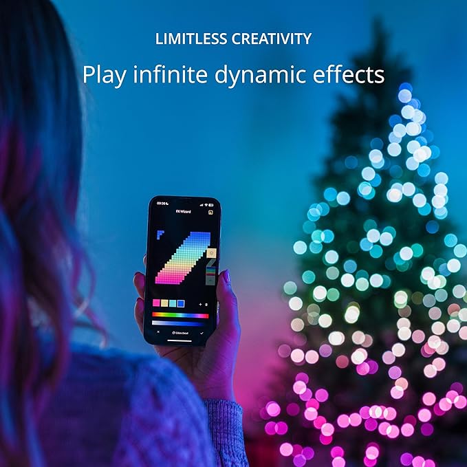 Twinkly Strings 600 LED RGB, LED Light String, Smart Multicolor LED Lights, Christmas Lights, Mappable LEDs, IP44, Green Wire, Packaging May Vary, 157.5ft