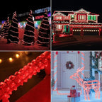 200ft LED Rope Lights Outdoor, 1440 LED Flexible Tube Lights with 8 Modes, Waterproof LED Rope Lighting for Outside, Garden, Patio, Bedroom, Party,Deck, Pool, Fences, Indoor Outdoor Decoration (Red)