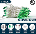 Joiedomi Christmas String Lights Indoor,100 Count Mini Green Light,21.4 FT Lighting Decor for Patio Dorm Classroom Bedroom Holiday Wedding Party Garland Birthday Festival,White Wire