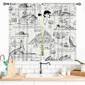 Vintage Nautical Curtains, Marine Coastal Sailboat Compass Anchor Ocean Beach Old Pirate Map Retro Window Drapery Treatments for Bedroom Living Room Kitchen Bathroom 2 Panels, 55x39 Inch