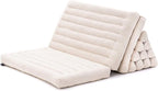 Leewadee 3-Fold Mat XXL with Triangle Cushion – Firm TV Pillow, Foldable Mattress with Cushion Made of Eco-Friendly Kapok, 67 x 31 inches, Ecru