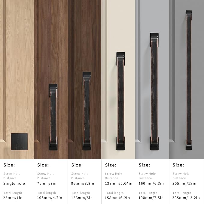 Khtumeware 10 Pack 6-1/4 Inch Oil Rubbed Bronze Cabinet Pulls and Drawer Pulls for Kitchen Cabinets and Cupboards