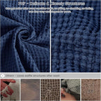 PHF 100% Cotton Waffle Weave Family Blanket,Oversized King Size 120"x 120"-Pre-Washed Snag Proof Lightweight Breathable, 10'x 10' Huge Extra Large Big,Home Decoration Gift-Navy Blue/Bright Blue