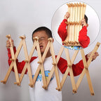 WEBI Accordion Wall Hanger,Expandable Wooden Coat Rack Wall Mounted,Accordion Hat Rack for Wall,Accordion Hook Rack for Hats,Caps,20 Peg Hooks,Natural