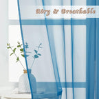 NICETOWN Living Room Sheer Curtains 96 inch Length, Grommet Airy Voile Sheer Curtains and Drapes Casual Light Filtering Window Treatments for Bedroom, Turquoise, 2 Panels=108 inch Wide