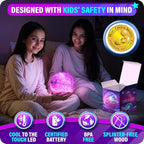 Mind-Glowing Galaxy Moon Lamp with Multi Colors, Touch/Remote, Wood Stand - Teen Girl Room Decor, Trendy Stuff - Christmas Gift for Any Year Old Teenage Girl - Cool Night Light for Kids (5.9 inch)
