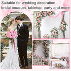 Ouddy Decor 50 Pcs Artificial Pink Roses Bulk Realistic Silk Roses with Long Stems Fake Roses Flowers for Wedding Bridal Bouquet DIY Table Centerpieces Arrangement Valentines Day Home Decor, Pink