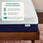 Sleep Innovations Shiloh Hybrid 12 Inch Cooling Gel Memory Foam and Innerspring Coil Mattress, Cal King Size, Bed in a Box, Cradling Medium Support