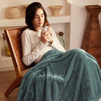 Exclusivo Mezcla Plush Fuzzy Fleece Bed Blanket King Size, Super Soft, Fluffy and Warm Blankets, Suitable for All Seasons (Celadon, 90x104 Inches)