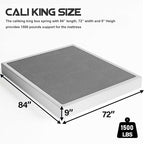 ZIYOO California King Box Spring and Cover, 9 Inch High Profile Easy Assembly,Mattress Foundation/Heavy Duty Metal Steel Structure/Quiet Noise-Free Accessory