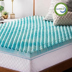 Linenspa 2 Inch Convoluted Gel Swirl Memory Foam Mattress Topper - Promotes Airflow - Relieves Pressure Points - Twin XL