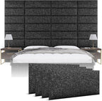 Vänt Upholstered Wall Panels - King/Cal King Size Wall Mounted Headboards - Weave Prestige - Twin/King - Set of 4 Panels (Each Individual Panel 39"x11.5")
