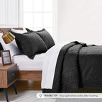 Love's cabin King Size Quilt Set Black Bedspreads - Soft Bed Fall Lightweight Bedspread Comforter - Modern Style Coin Pattern Coverlet for All Season - 3 Pieces (1 Quilt, 2 Pillow Shams)