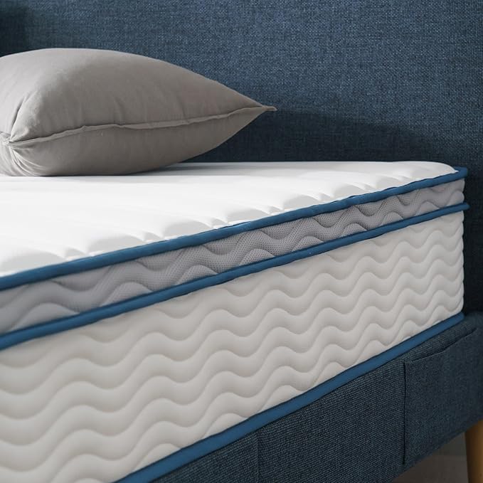 ZINUS 10 Inch Spring Sensation Hybrid Mattress [New Version], Full, Fiberglass Free, Medium Firmness, Durable Support, Certified Safe Foams & Fabric, Mattress in A Box