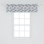 Ambesonne Ethnic Window Valance Pack of 2, Messy Waves and Small Triangles Indonesian Traditional Pattern Watercolors, Rod Pocket Curtain Valances for Kitchen Bedroom, 54" X 12", Navy Blue and Cream