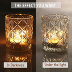 48 Pack Clear Votive Candle Holders, Vintage Glass Candle Holder for Floating Candle, Tealight Candle Holder for Table Centerpieces Home Bridal Shower Birthday Christmas Wedding Table Decor(48)