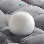 SLEEP ZONE Mattress Topper, Extra Thick Fitted Mattress Pad for Back Pain, Plush and Support Mattress Cover, Deep Pockets Mattress Protector, Hotel Quality (Grey, California King)