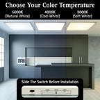 Ultralux 2x4 ft Surface Mount Ceiling Light Panel – Slim, Edge Lit, Flush Mount Flat Panel for Kitchen, Home & Office - TRIAC Dimmable, 3CCT Adjustable Color Temperature (Brushed Nickel, 1 Pack)