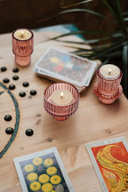 Vixdonos Glass Candlestick Holders Tealight Candle Holders for Table Centerpieces, Wedding Decor and Dinner Party (6 Pcs, Reddish Brown)