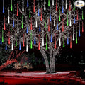 Kwaiffeo Icicle Christmas Lights Outdoor, Cascading Meteor Shower Lights for Xmas Tree Decor Wedding Party, Christmas Outdoor Decorations, 8-Tube, UL Plug Multi Colored